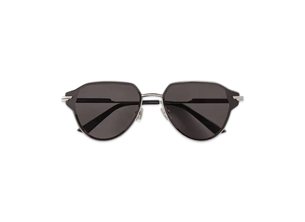 Bottega Veneta Glaze Metal Aviator Sunglasses "Silver/Gray"