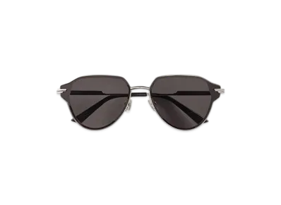 Bottega Veneta Glaze Metal Aviator Sunglasses "Silver/Gray"