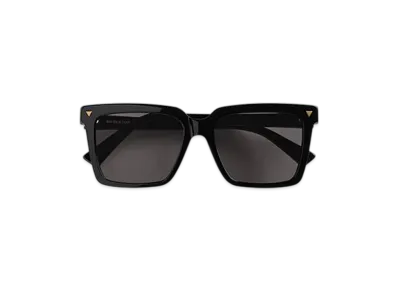 Bottega Veneta Soft Recycled Acetate Square Sunglasses "Black/Gray"