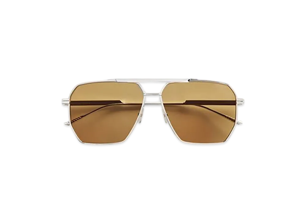 Bottega Veneta Classic Aviator Sunglasses "Silver/Brown"