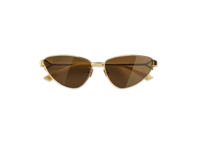 Bottega Veneta Turn Cat-Eye Sunglasses "Gold/Brown"