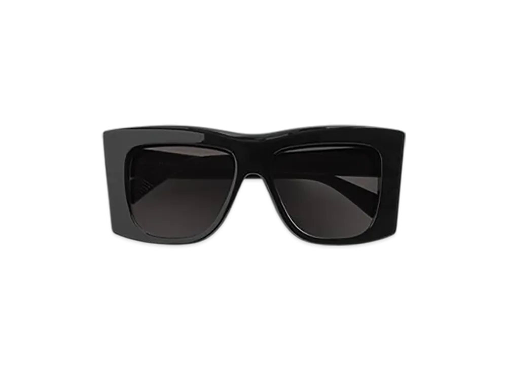 Bottega Veneta Visor Recycled Acetate Square Sunglasses "Black/Gray"