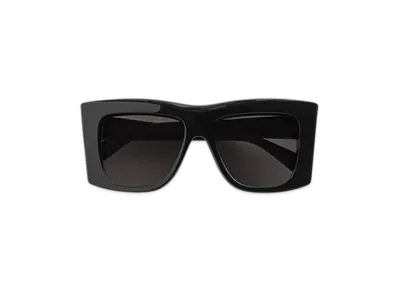 Bottega Veneta Visor Recycled Acetate Square Sunglasses "Black/Gray"