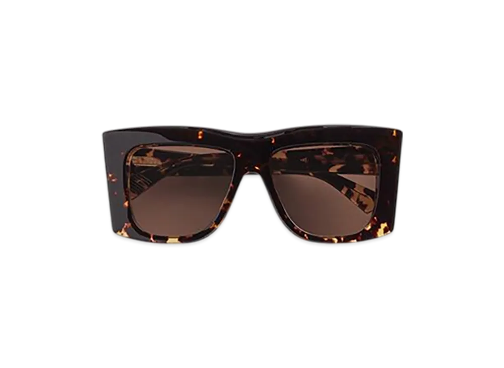 Bottega Veneta Visor Recycled Acetate Square Sunglasses "Havana/Brown"