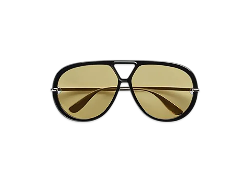 Bottega Veneta Classic Aviator Sunglasses "Black/Yellow"