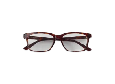 Bottega Veneta Classic Rectangular Eyeglasses "Havana/Transparent"