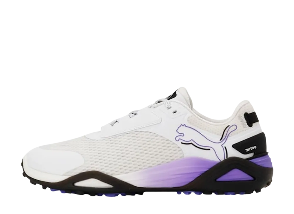 プーマ ゴルフ シャドウキャット ニトロ "プーマホワイト/プーマブラック/ダークアメシスト"