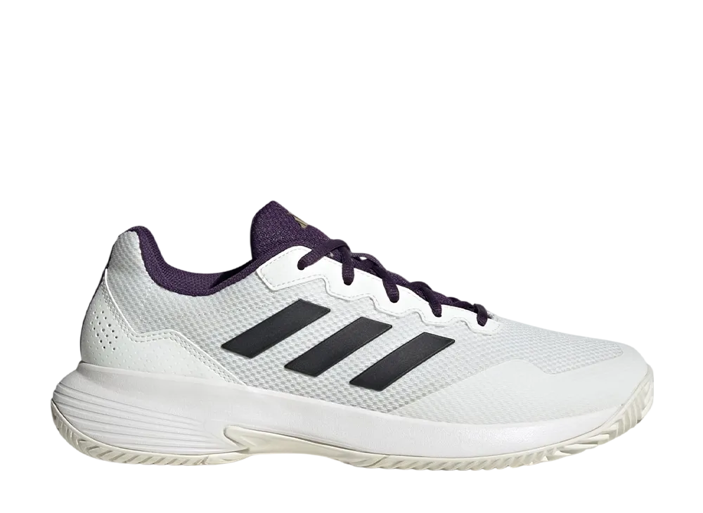 アディダス ゲームコート2.0 テニス "コアホワイト/コアブラック/オーロラプラム"