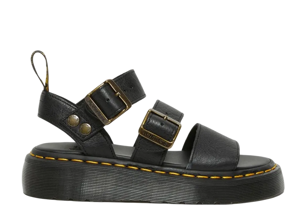 Dr.Martens Women's Gryphon Quad Leather Platform Sandal "Black"