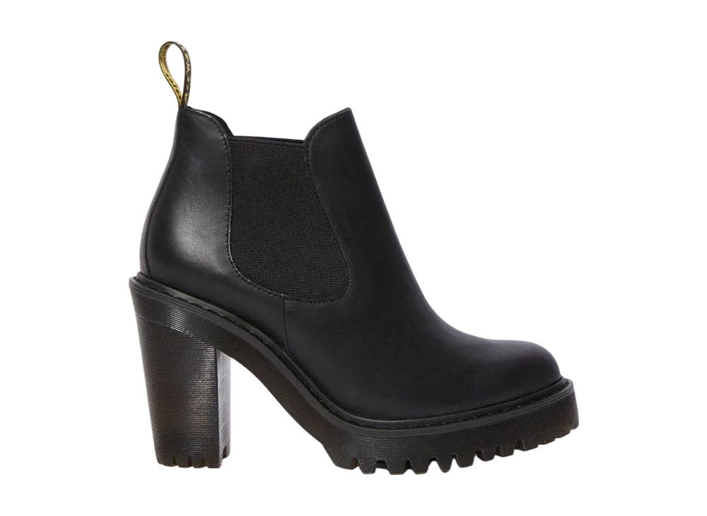 Dr.Martens Women's Hurston Leather Heeled Chelsea Boots "Black"