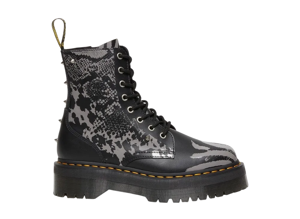 Dr.Martens Jadon Animal Clash Leather Platform Boots "Black/Grey"