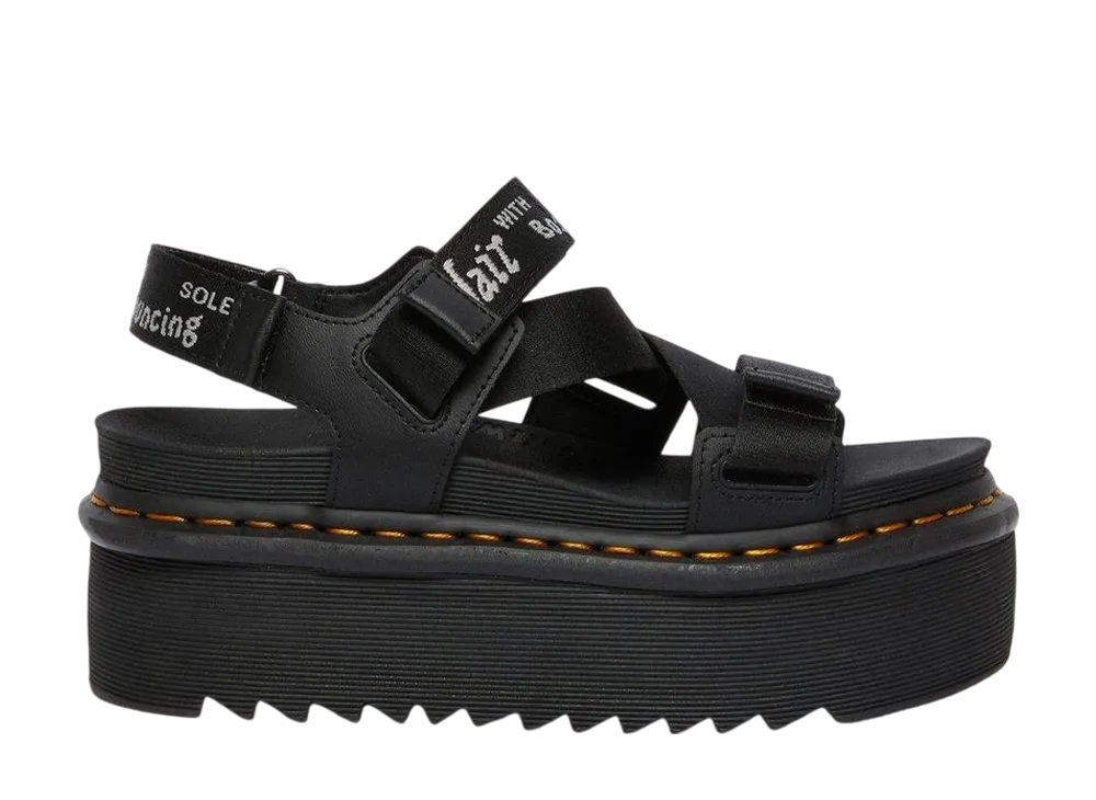 Dr.Martens Women's Kimber Logo Webbing Strap Sandal "Black"
