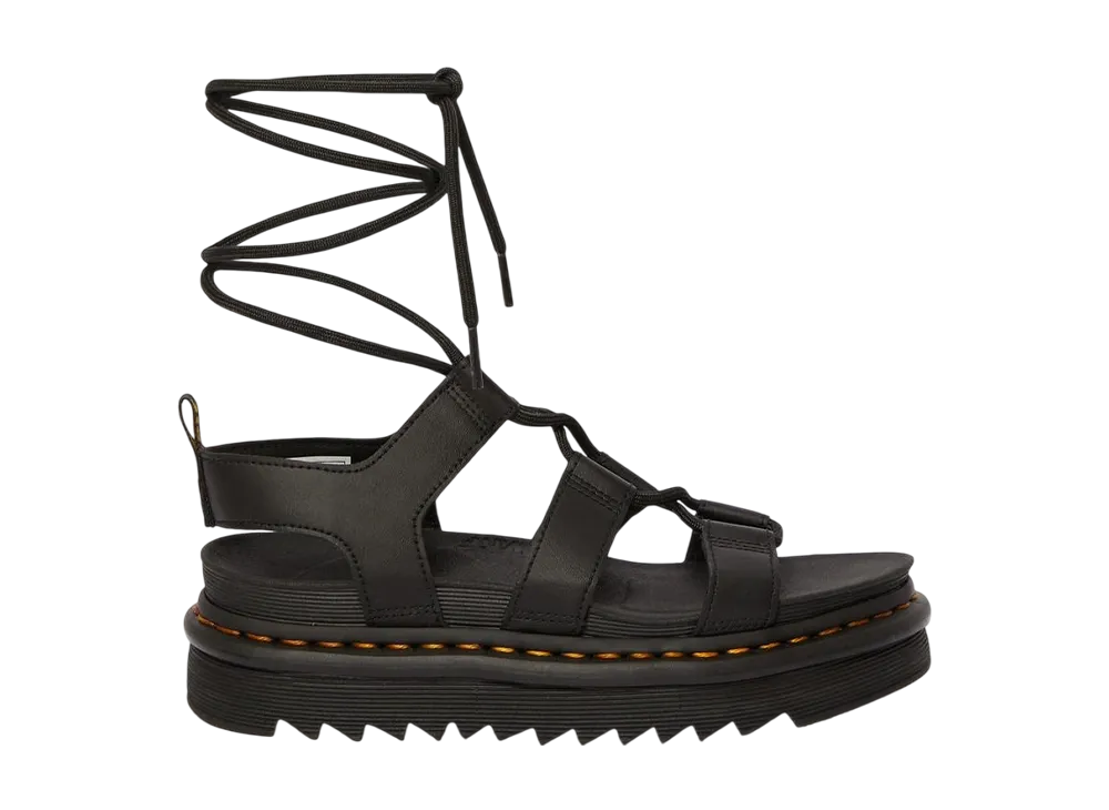 Dr.Martens Women's Nartilla Hydro Leather Lace Up Gladiator Sandal "Black"