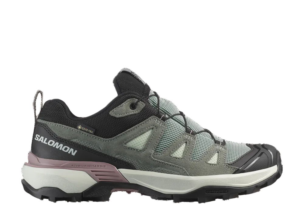 サロモン ウィメンズ X ウルトラ360 レザー ゴアテックス "グリーンミリュー/セドナセージ/ニルヴァーナ"