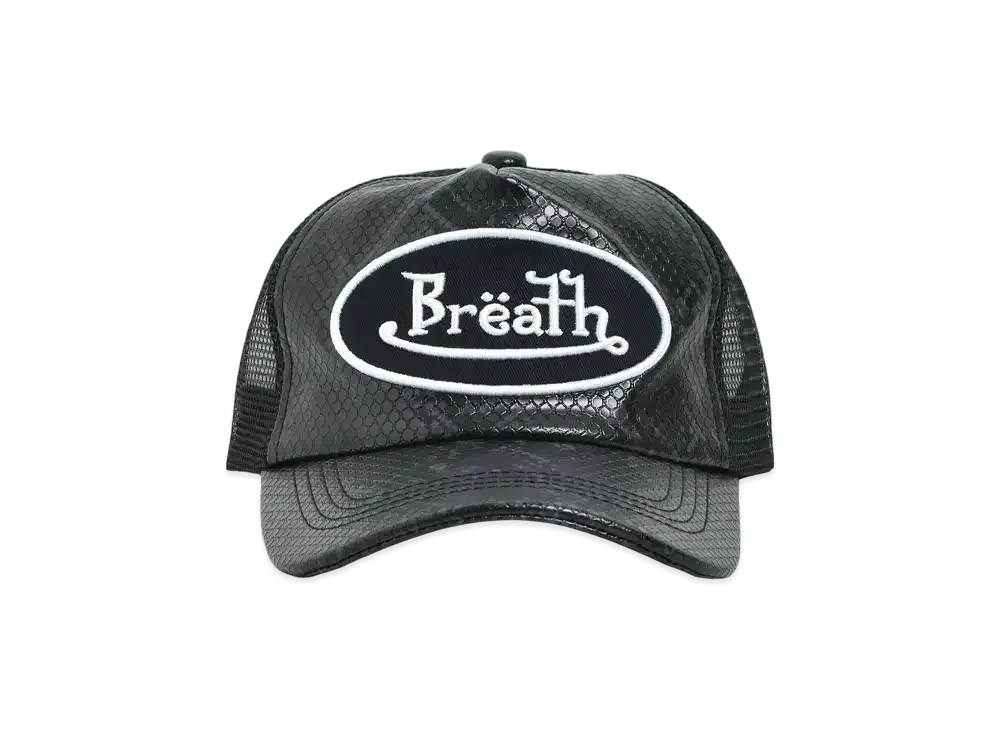 BREATH Faux Snake Leather Cap "Black"