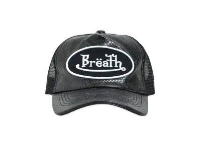 BREATH Faux Snake Leather Cap "Black"