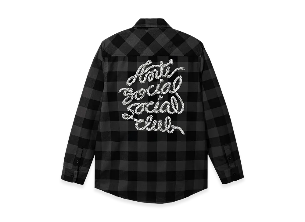 ANTI SOCIAL SOCIAL CLUB Lasso Mind Games Button Down "Grey Heather/Black"