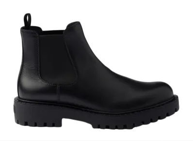 PRADA Leather Chelsea Boots "Black"