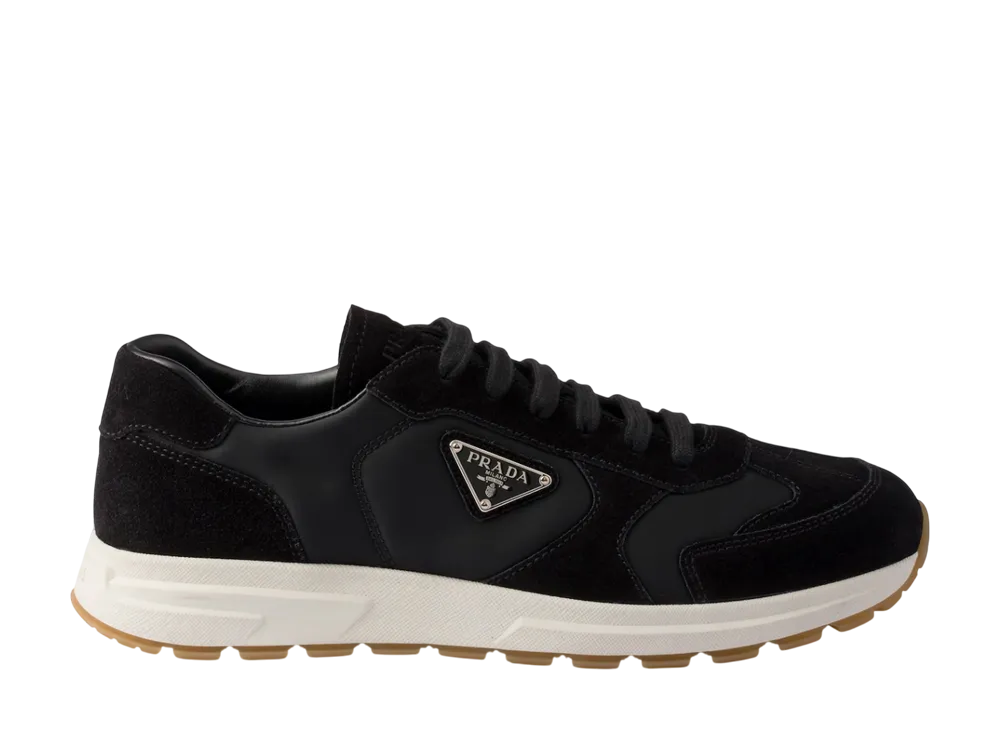 プラダ Prax スエード x Re-Nylon スニーカー "ブラック"