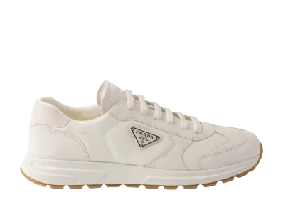 PRADA Prax Suede and Re-Nylon Sneakers "Ivory"