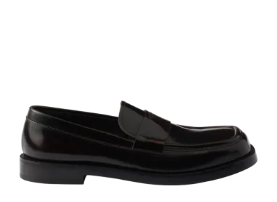 PRADA Brushed Leather Loafers "Brown"