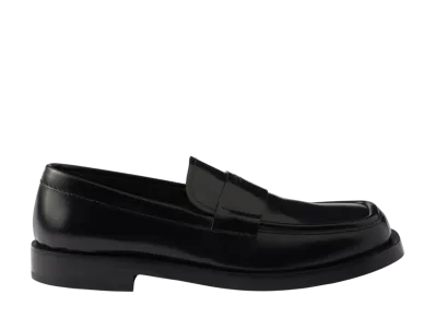 PRADA Brushed Leather Loafers "Black"