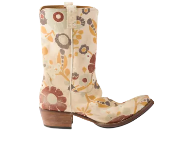 PRADA Printed Fabric Boots "Sand Beige"