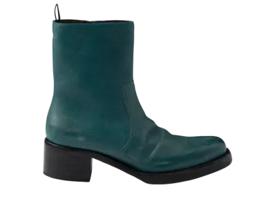 PRADA Leather Booties "Astral Blue"