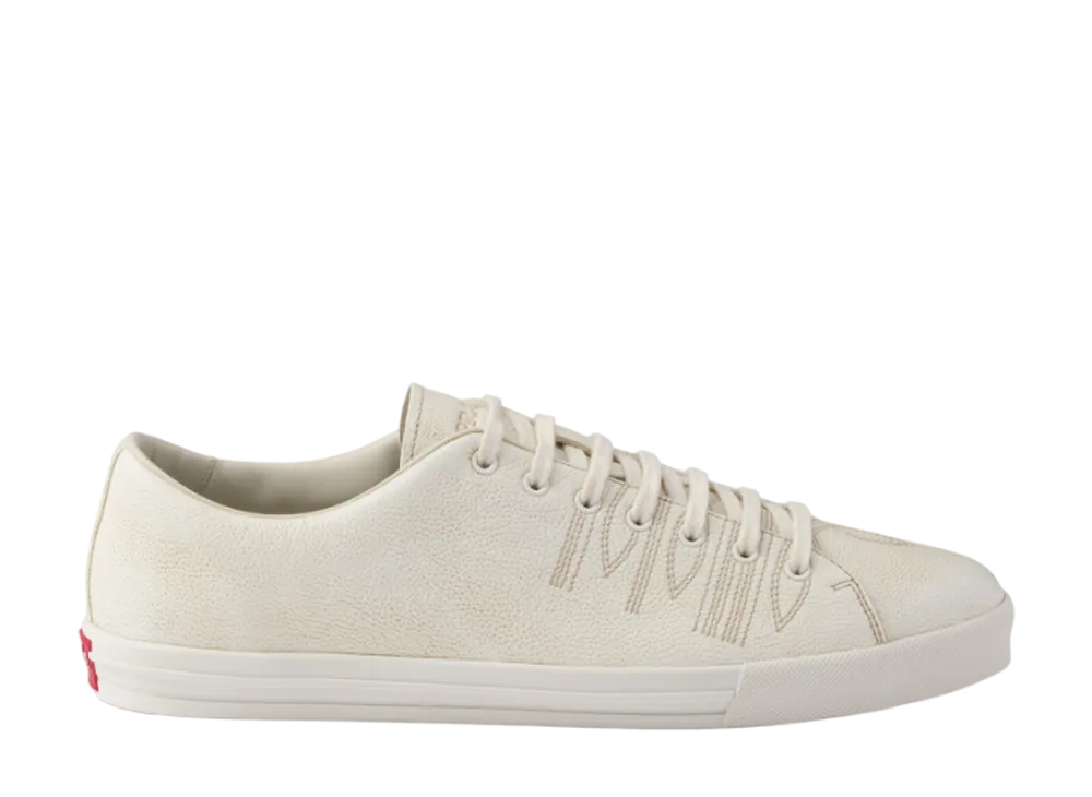 プラダ エイジドエフェクトレザー スニーカー "オフホワイト"