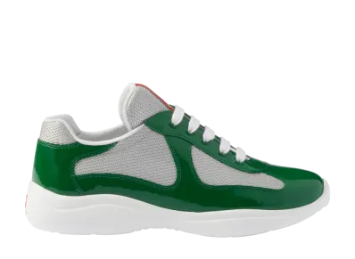 PRADA Women's America's Cup Biker Fabric Sneakers "Green"