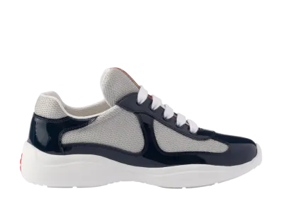 PRADA Women's America's Cup Biker Fabric Sneakers "Blue"