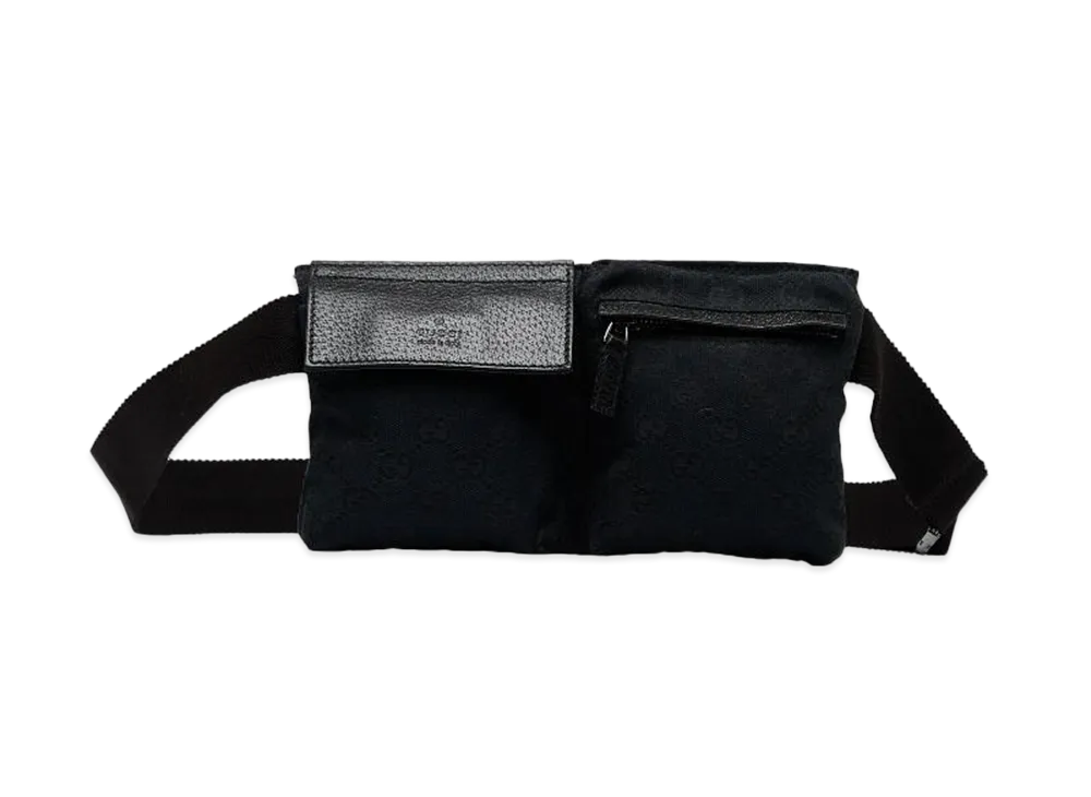 GUCCI GG Canvas Waist Pouch "Black"