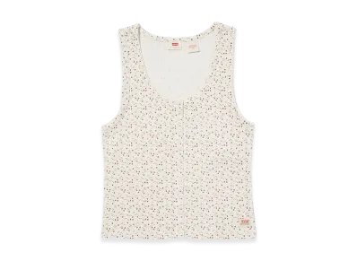 LEVI'S Dry Goods Henley Neck Tank Top "White"