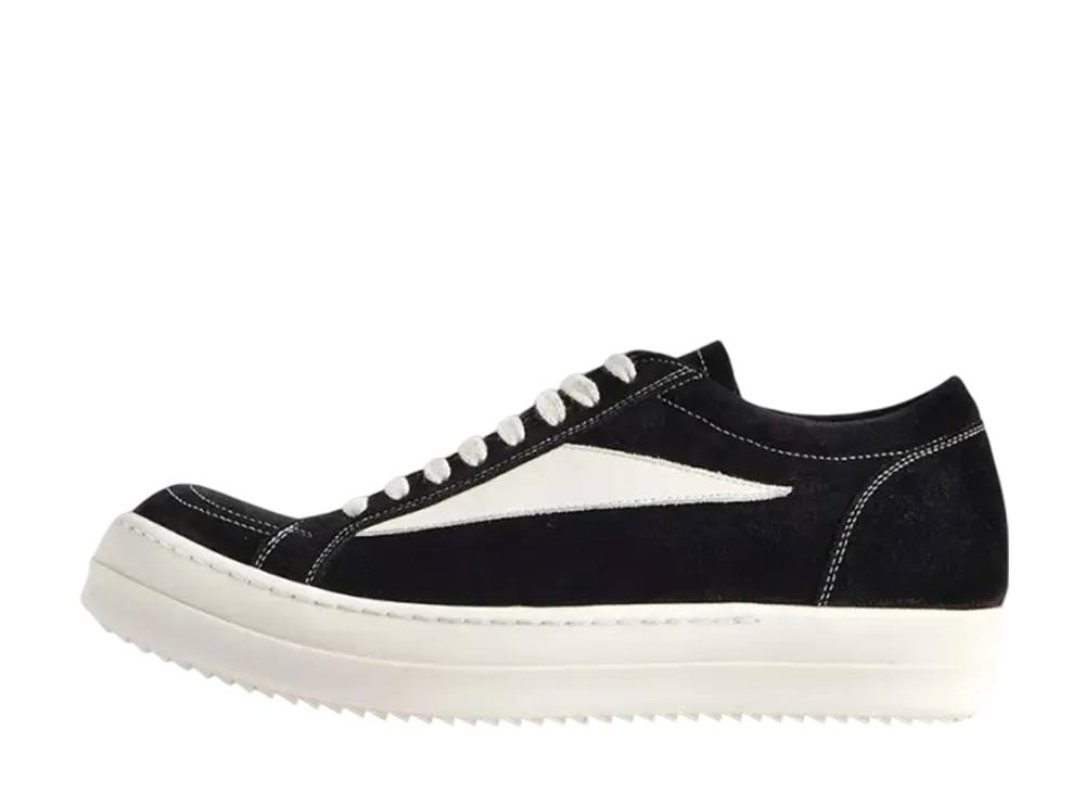 リックオウエンス スウェード ヴィンテージ スニークス "ブラック/ミルク"
