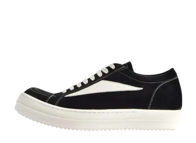 Rick Owens Suede Vintage Sneaks "Black/Milk"