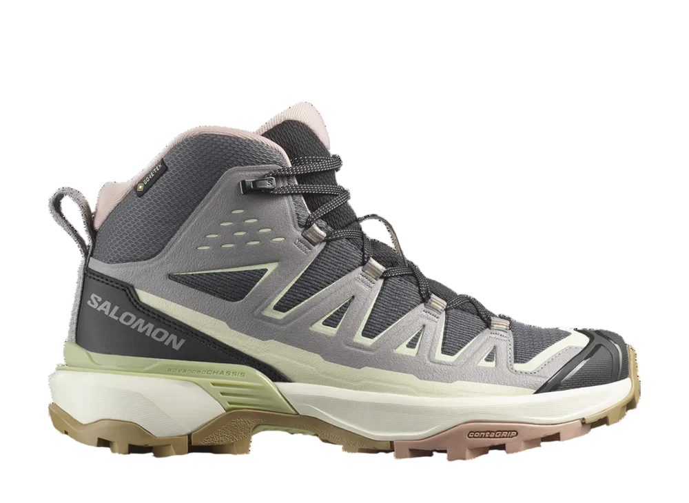サロモン ウィメンズ Xウルトラ360 エッジ ミッド ゴアテックス "ナインアイアン/ガル/ライムクリーム"