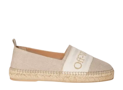 Off-White Women's Bookish Linen Espadrilles "Neutrals"