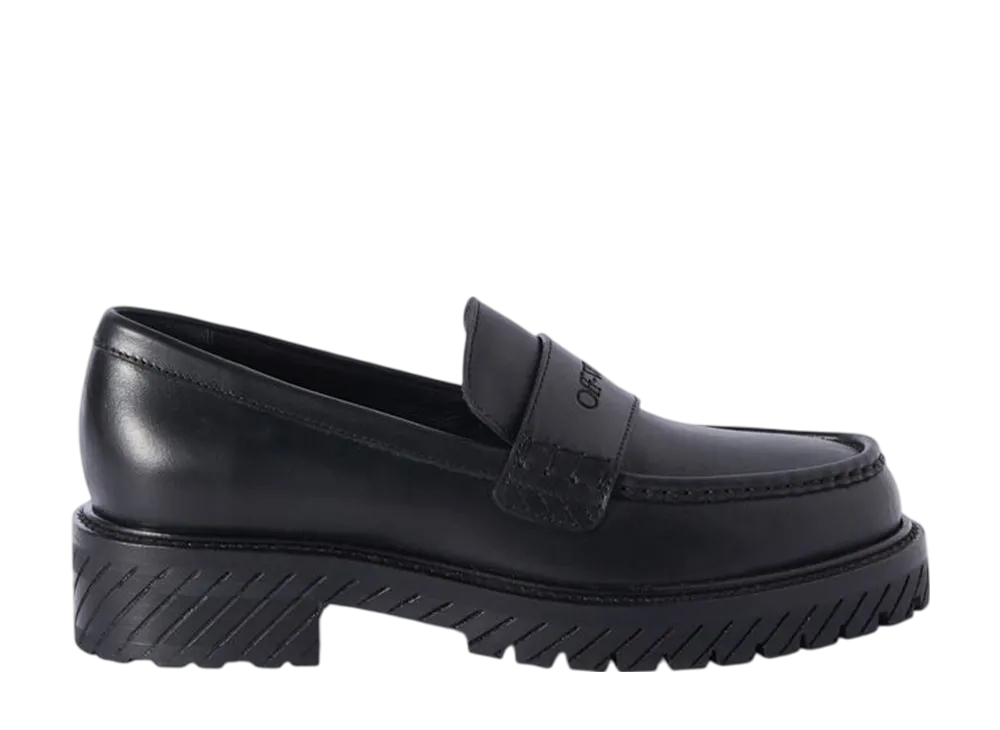 オフホワイト ウィメンズ コンバットローファー "ブラック"