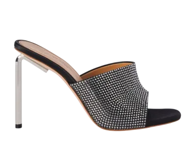 Off-White Women's Shiny High Allen Satin Mule "Black"
