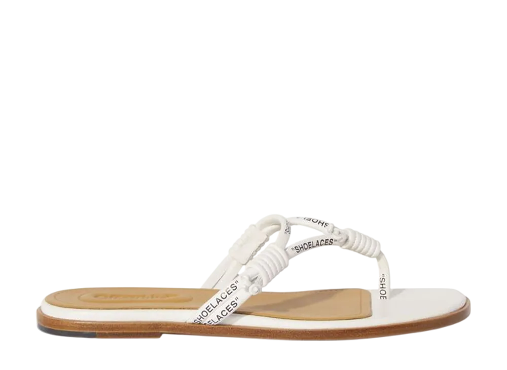 オフホワイト ウィメンズ シューレース フラット サンダル "ホワイト"