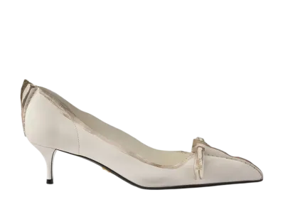 PRADA Women's Antiqued Leather Pumps "Off White"
