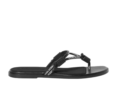 Off-White Women's Shoelace Flat Sandal "Black"