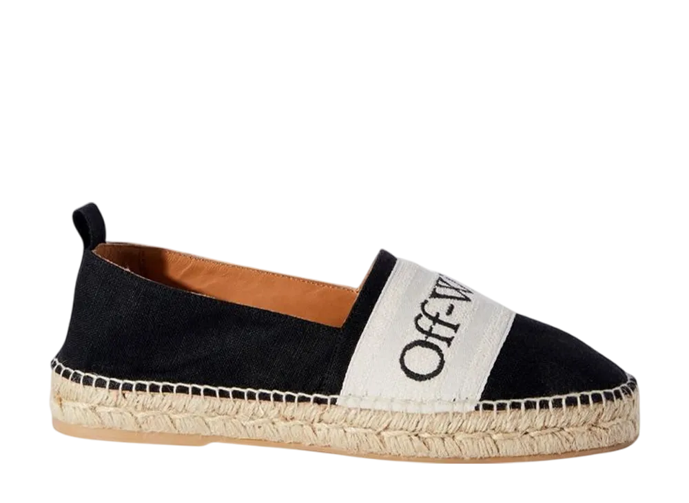 オフホワイト ウィメンズ ブッキッシュ リネン エスパドリーユ "ブラック"