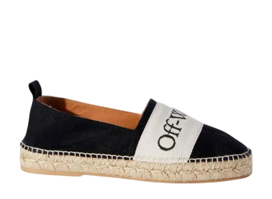 Off-White Women's Bookish Linen Espadrilles "Black"