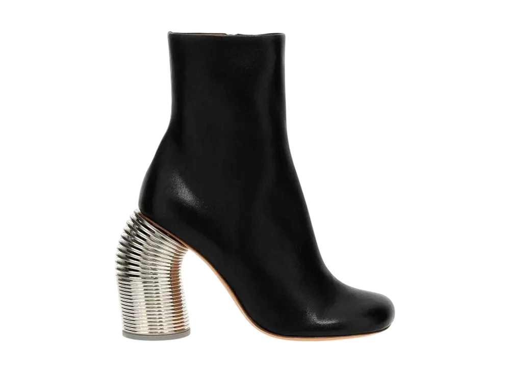 オフホワイト ウィメンズ スプリング アンクル ブーツ "ブラック/シルバー"