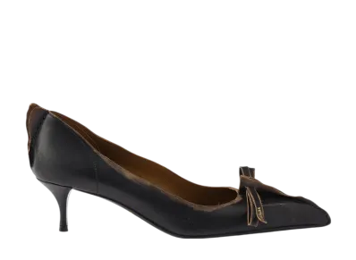 PRADA Women's Antiqued Leather Pumps "Black"