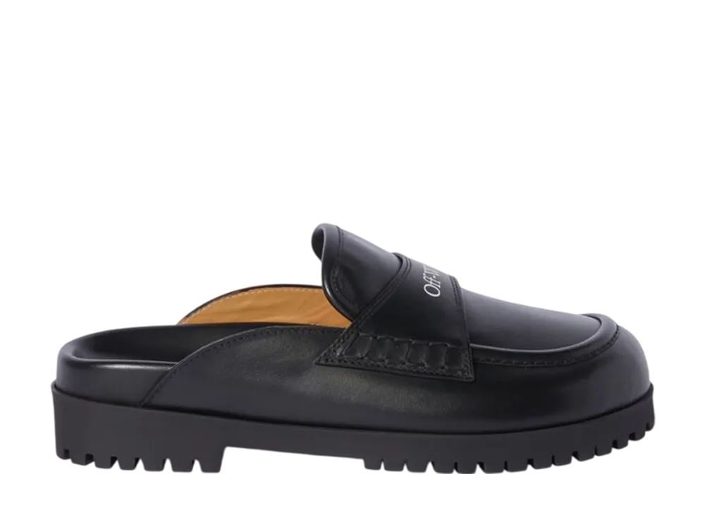 オフホワイト ウィメンズ スリッポン ローファー "ブラック"