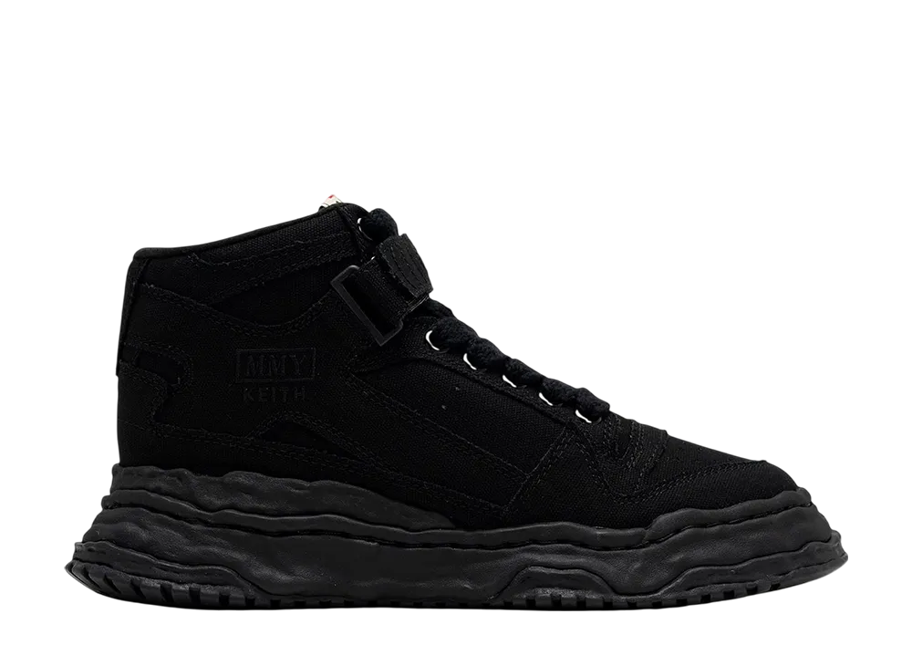 メゾンミハラヤスヒロ キース オリジナルソールキャンバス ハイカットスニーカー "ブラック/ブラック" (A15FW739)