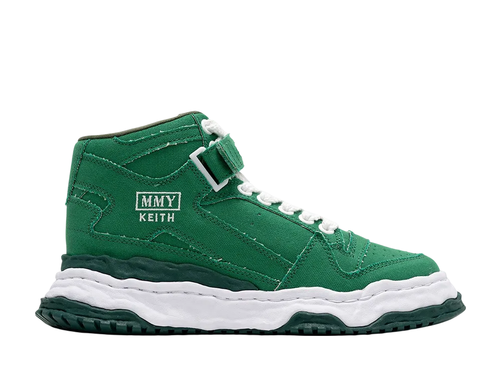 メゾンミハラヤスヒロ キース オリジナルソールキャンバス ハイカットスニーカー "CLグリーン" (A15FW739)
