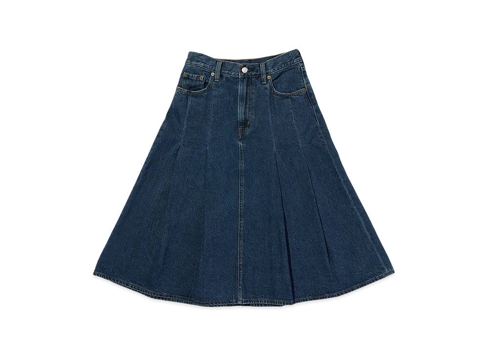 LEVI'S Pleated Mini Skirt "Dark Indigo"